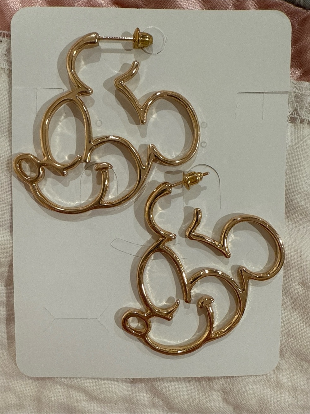 Gold Curved Abstract Hoop Earrings for Women